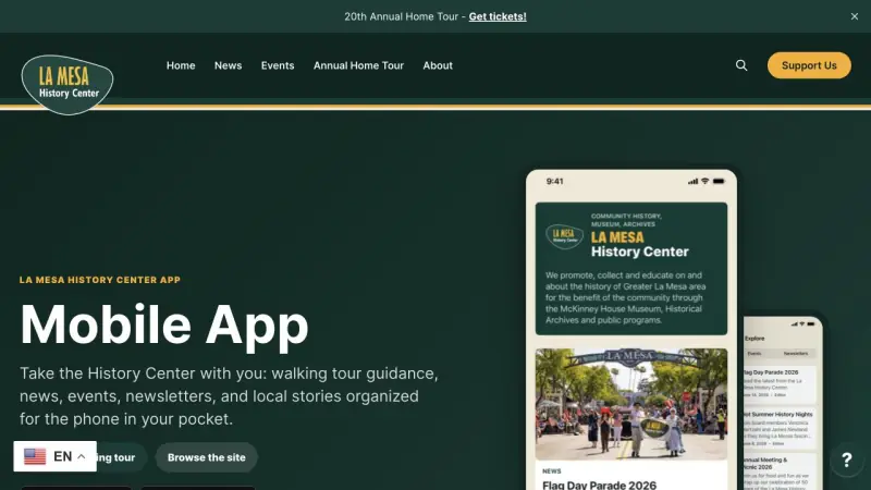 La Mesa History Center mobile app and walking tour